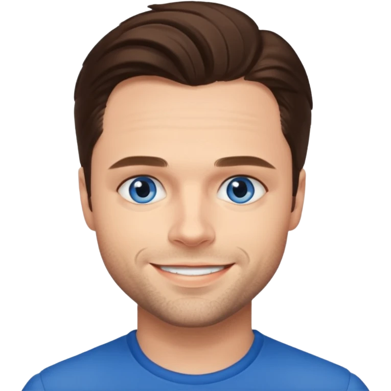 Sebastian Stan with blue eyes emoji
