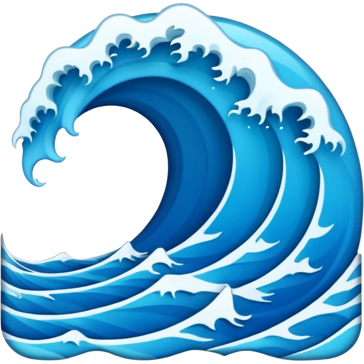 photo frame in the shape of ocean waves, emoji style emoji