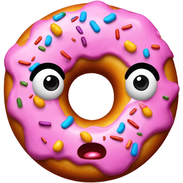 Shocked cute donut emoji