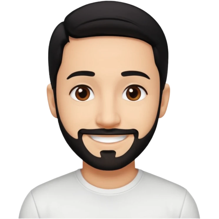 AJ McLean brown eyes, black hair, white shirt emoji