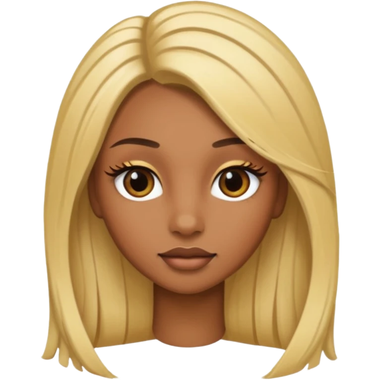 brown skin long blonde hair with long lashes emoji