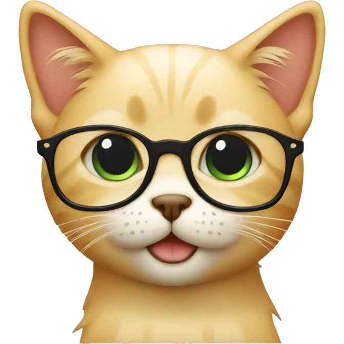 Blond cat with glasses emoji