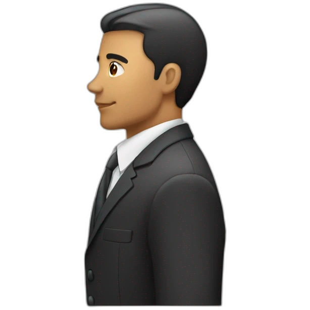 man in suit looking to the right (side view) emoji
