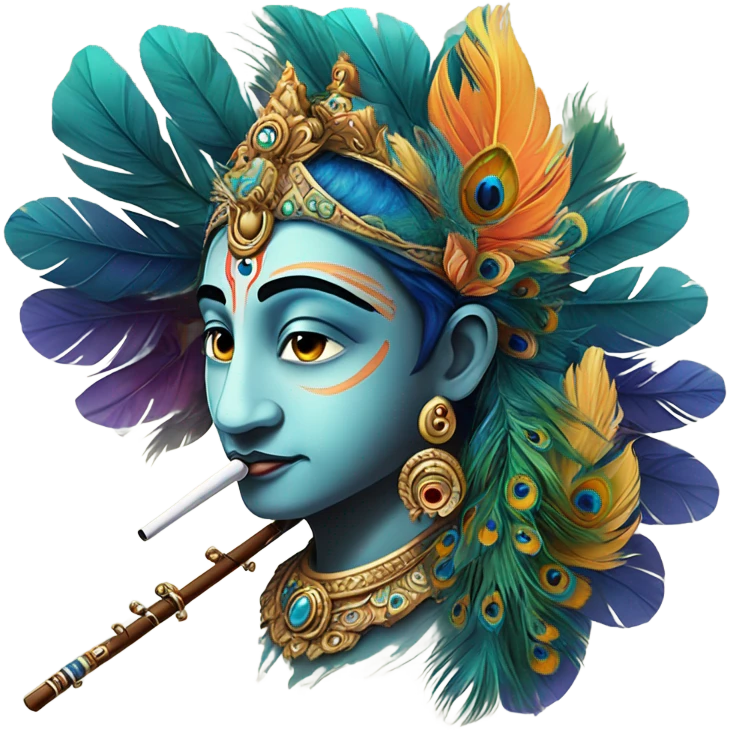 Here is a tattoo design of Shri Krishna with intricate details and a modern artistic touch emoji