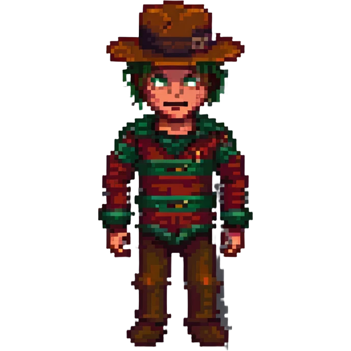 Freddy Krueger in pixel art style emoji