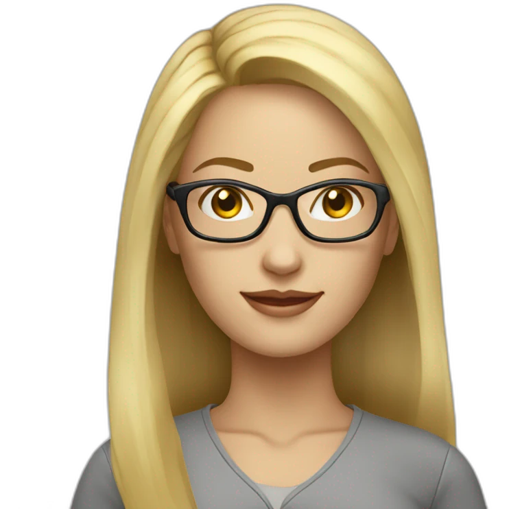 Woman teacher blonde long hair glasses emoji