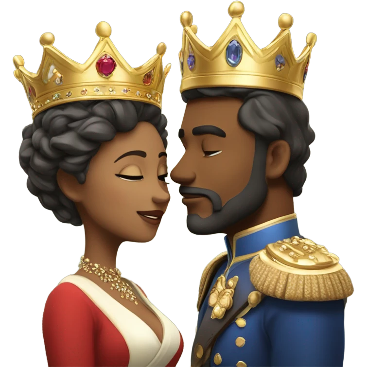 King and queen kissing  emoji