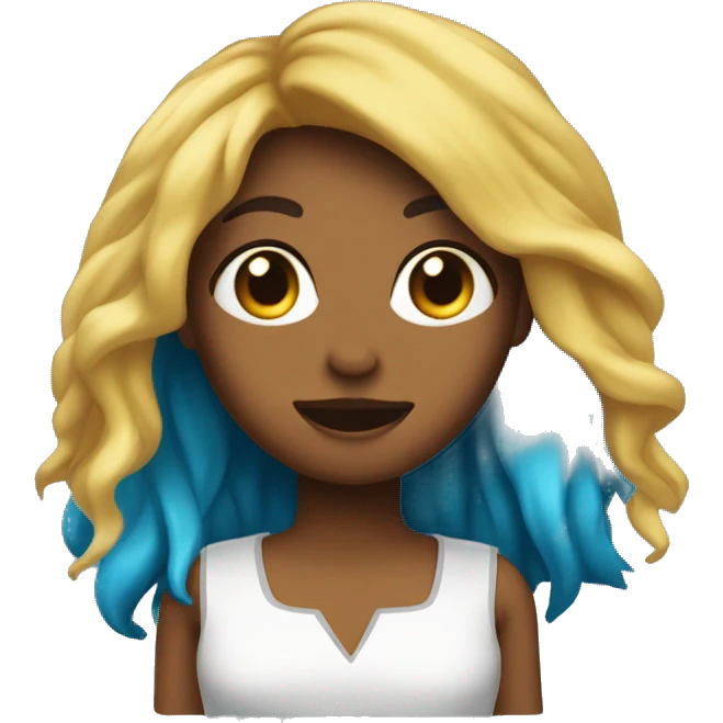 Chica con el pelo negro azulado largo durmiendo  emoji