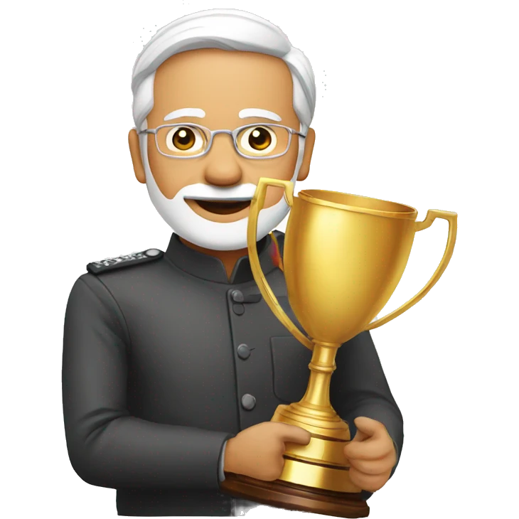 Modiji with trophy  emoji