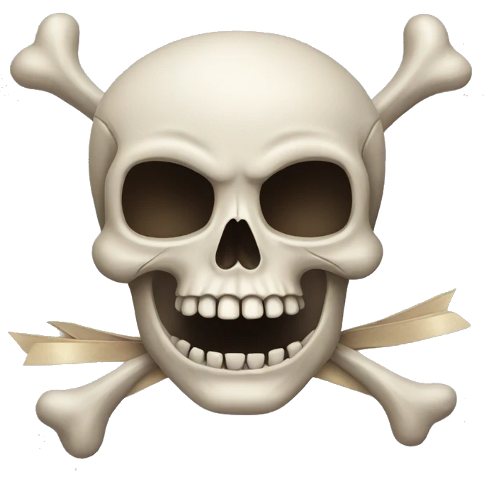 Skull with a bow emoji