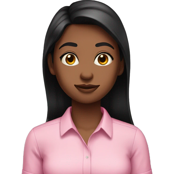 Black haired girl pink shirt rolling eyes emoji