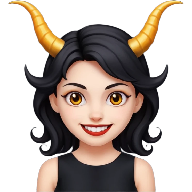 girl with evil horns and black dress emoji