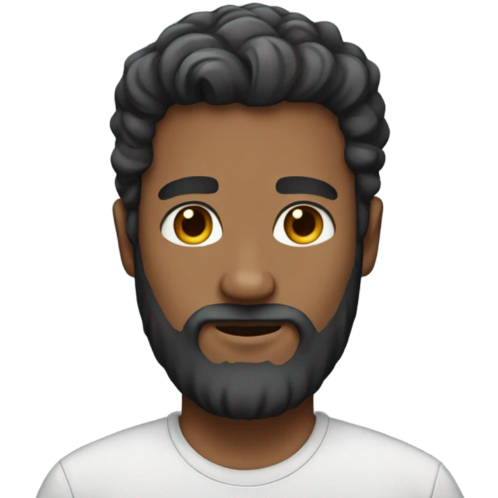 Man standing with beard mixed skin emoji