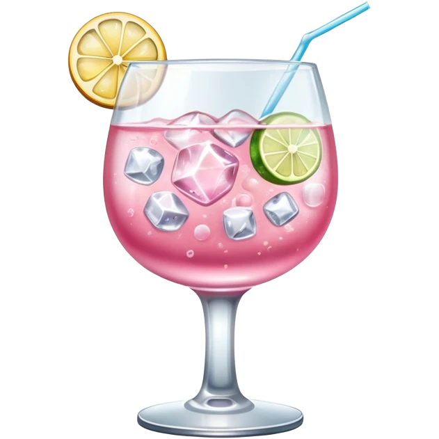 Glass with pink gin and tonic emoji