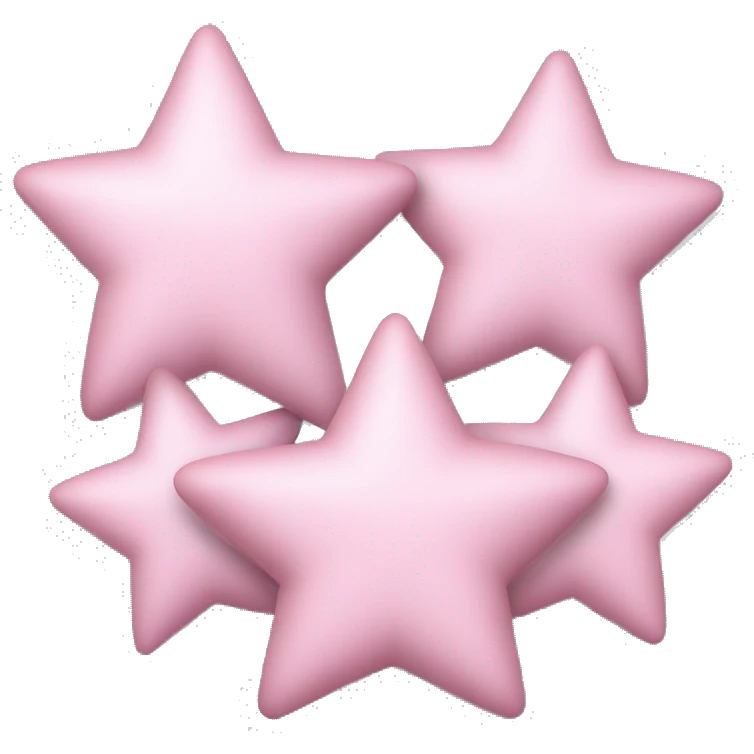 3 pastel pink stars of different sizes emoji