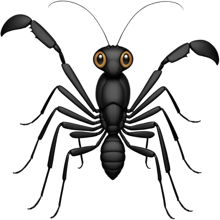 A black mantis emoji