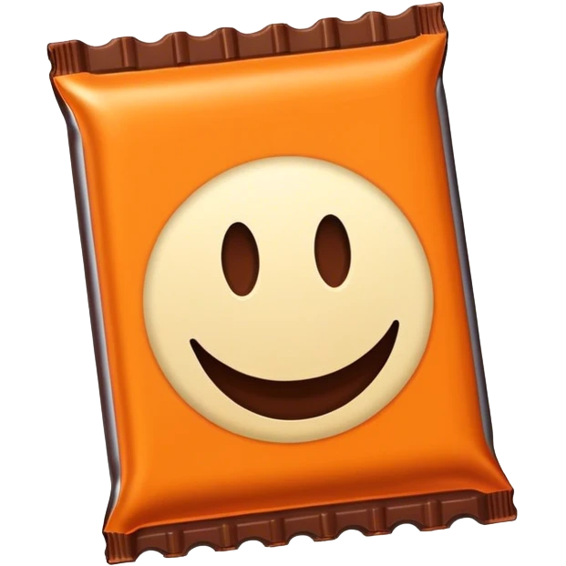 Chocolate bar with orange evalope emoji