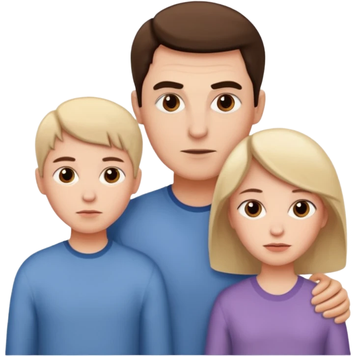 семья из 3 человек со строгими лицами  emoji