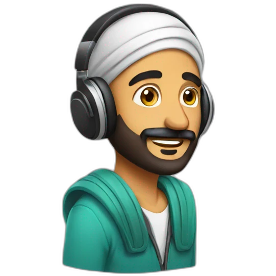 Sardar guy wearing headphones emoji