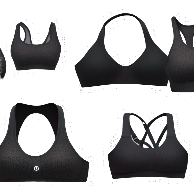 black lululemon sports bra realistic soft textures no background emoji