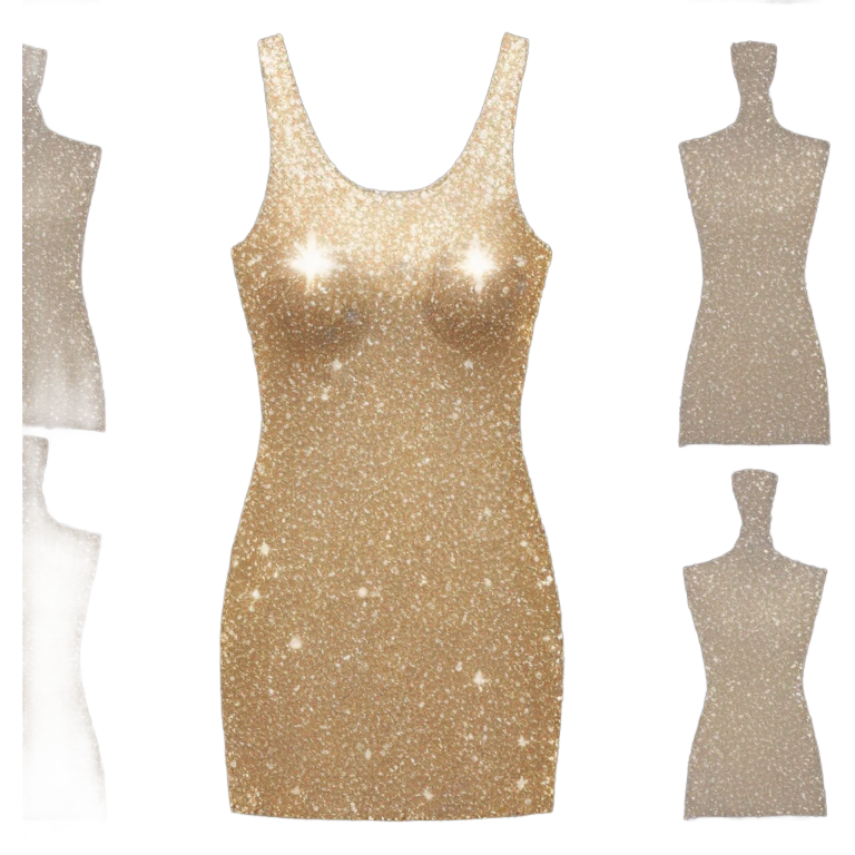 sparkly short bodycon dress on hanger emoji
