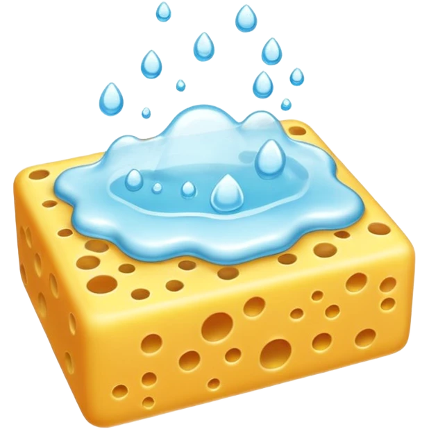 foam sponge object icon, soft sponge with soap foam, glossy wet look, 3D cartoon, mobile game icon style, centered, clean background, no text, no watermark

 emoji