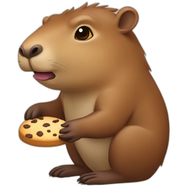 Capibara Eat a cookie emoji