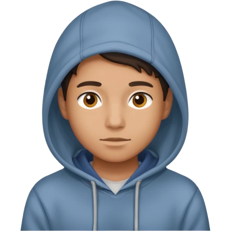 college student with curious face (melange hoodie) emoji
