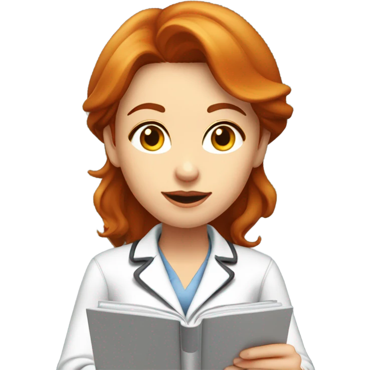 medium red hair woman nutritionist working emoji