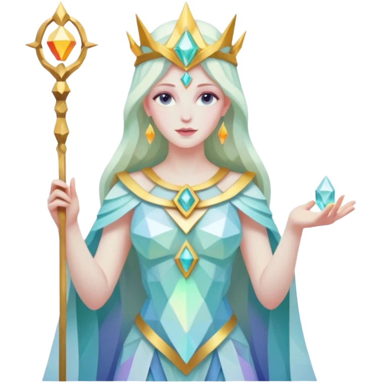 fantasy magic tarot card low poly goddess emoji