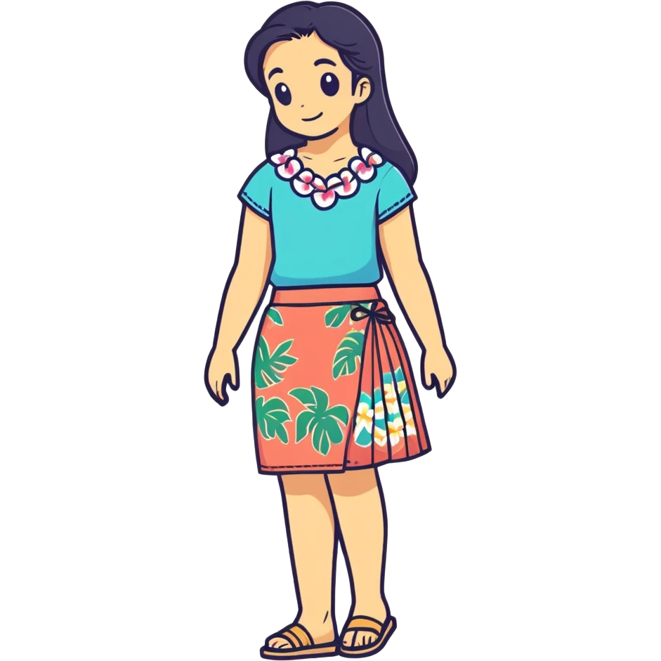 Stitch in a Hawaiian skirt emoji
