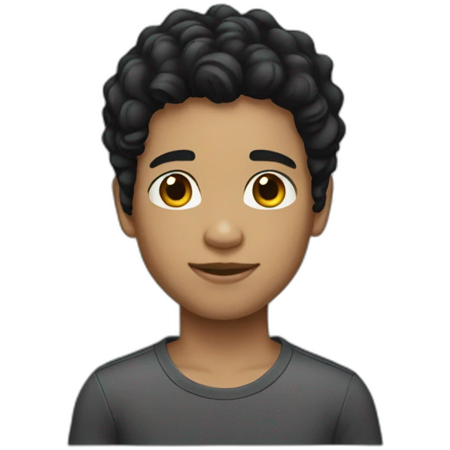 boy black hair light skin emoji