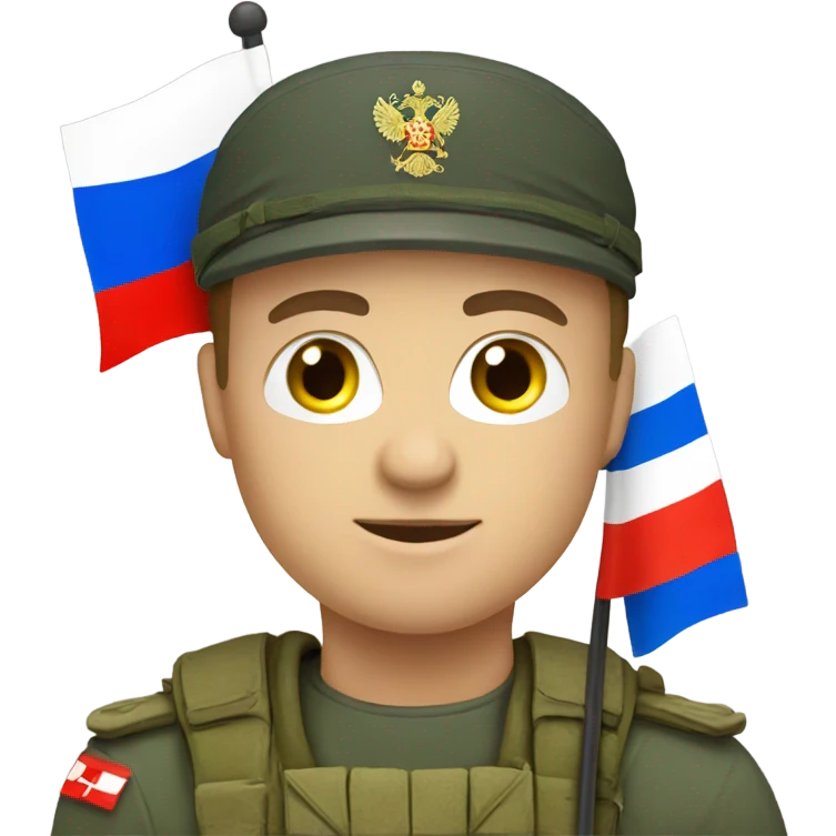 russian soldier with flag emoji