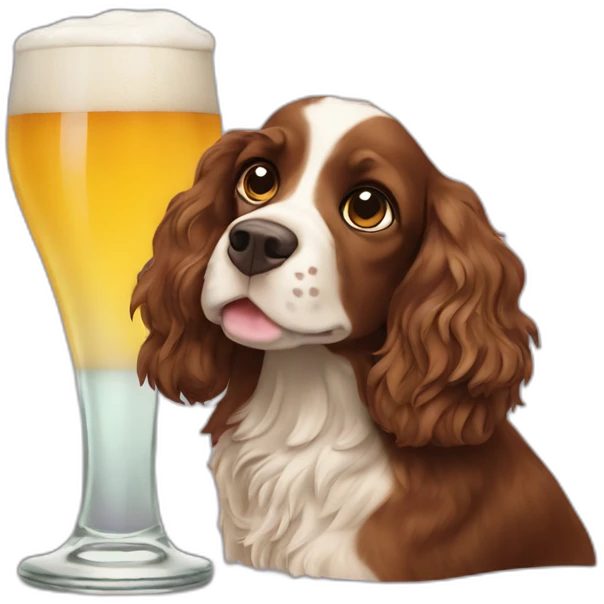 spring spaniel drinking beer emoji