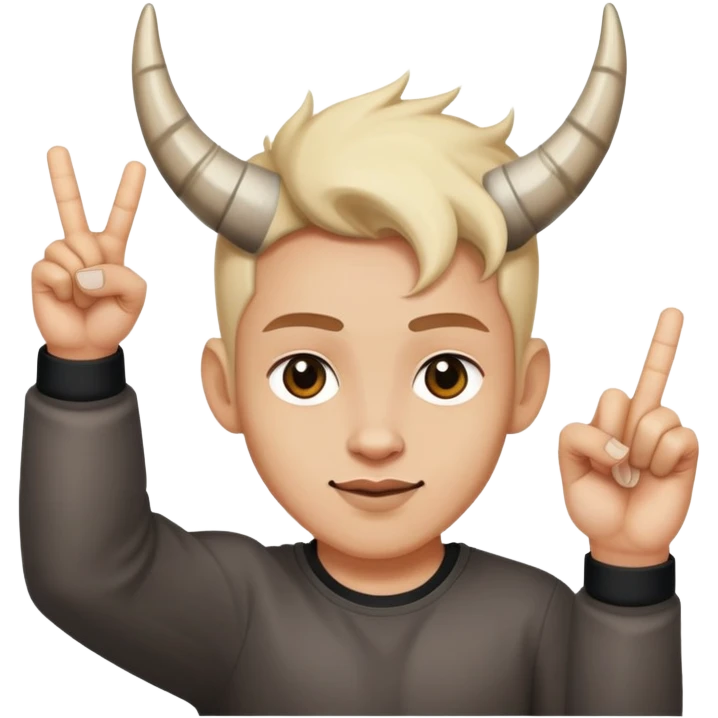 Rock on hand sign with light skin tone, horns gesture emoji