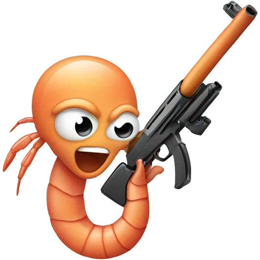 Shrimp with a gun  emoji
