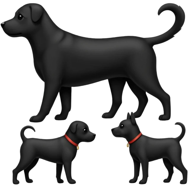 Two silhouettes of a dog, a small one and a large one emoji