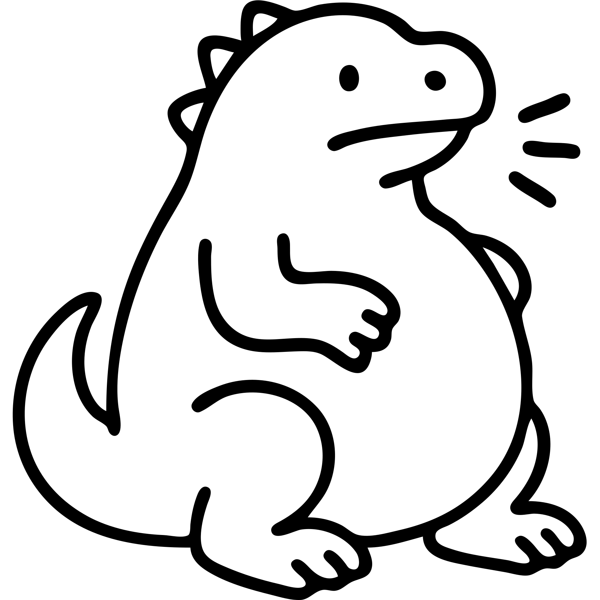 An outline of a chubby komodo dragon with motion lines indicating hiccups, oversized belly emoji
