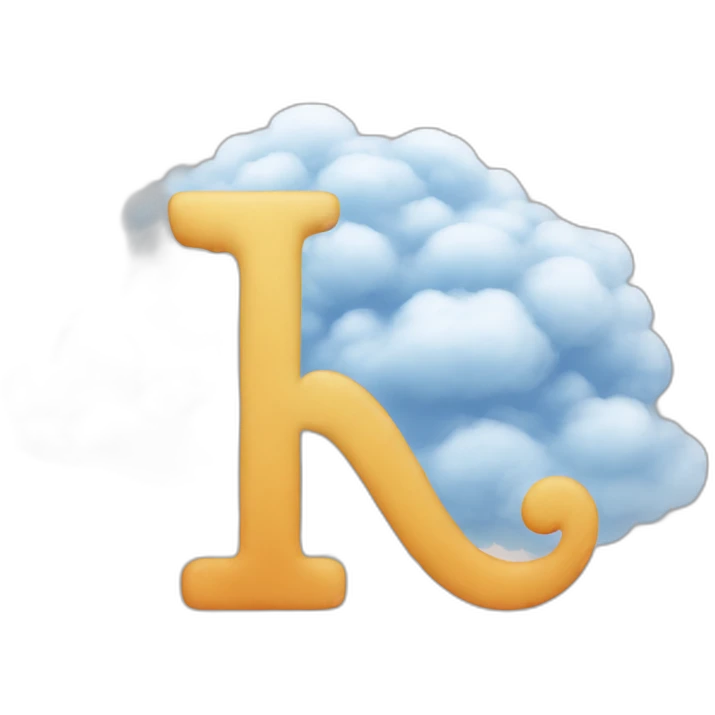 the letter I made from clouds emoji