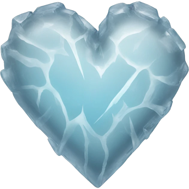 Ice chiseled white heart  emoji