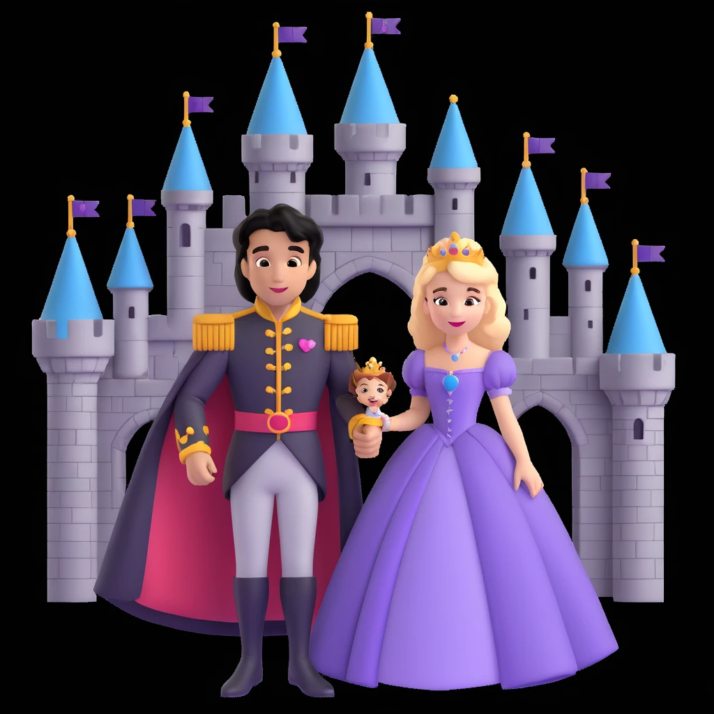 prince and princess disny dress close up photo in castle emoji