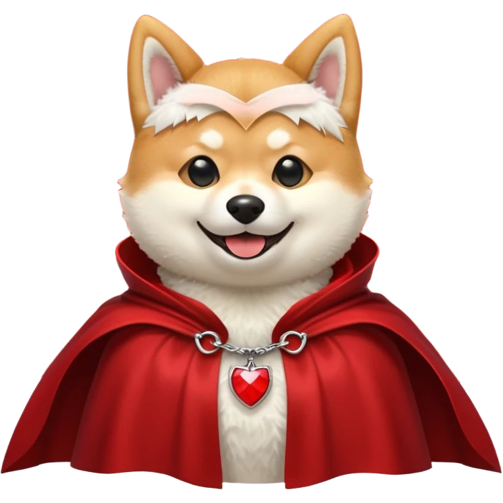 Shiba Dog in red dracular collar cloak emoji