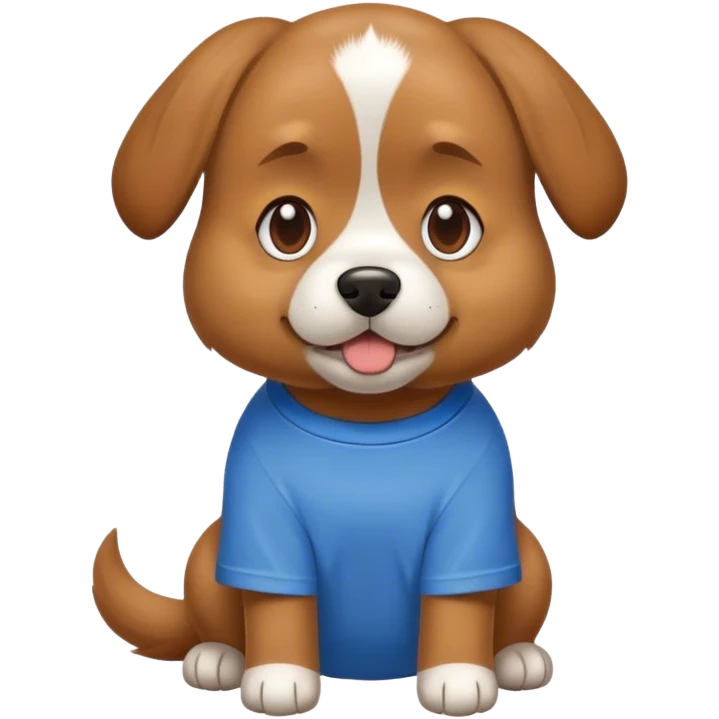 Dog wearing a blue T-shirt emoji