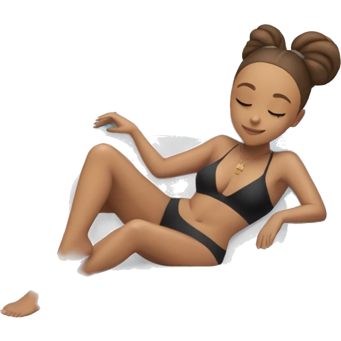 laying down full body Ariana Grande sleeping one piece swim suiting emoji