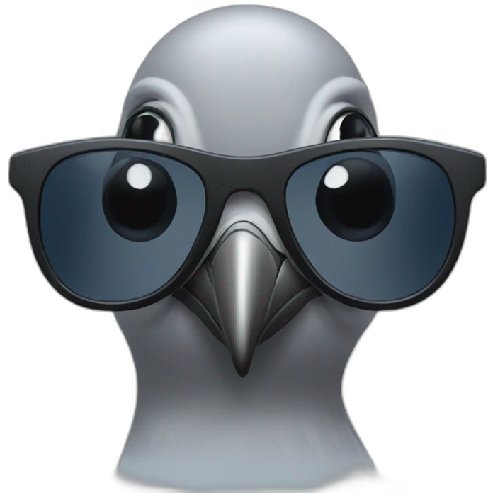 a pigeon with sunglasses emoji