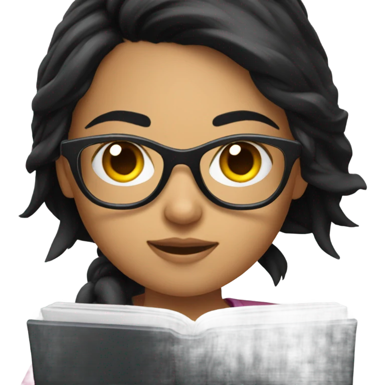 gamer, black hair girl with glasses emoji