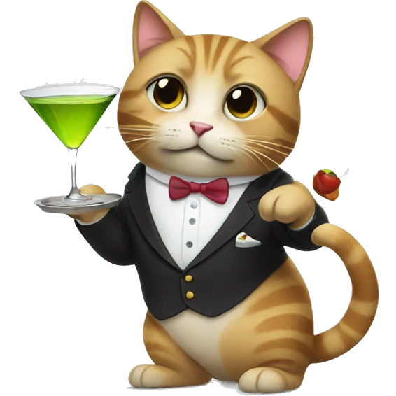 Cat holding a martini emoji