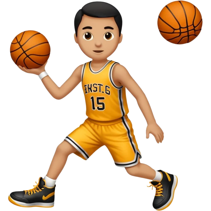 8 numaralı kıvırcık cocuk basketçi siyah saçlı  emoji