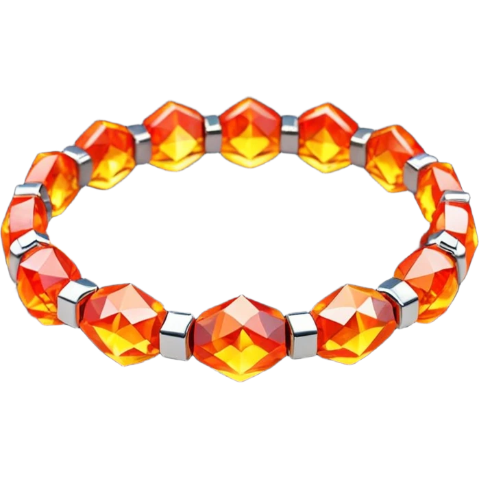 low poly fire bracelet gems emoji