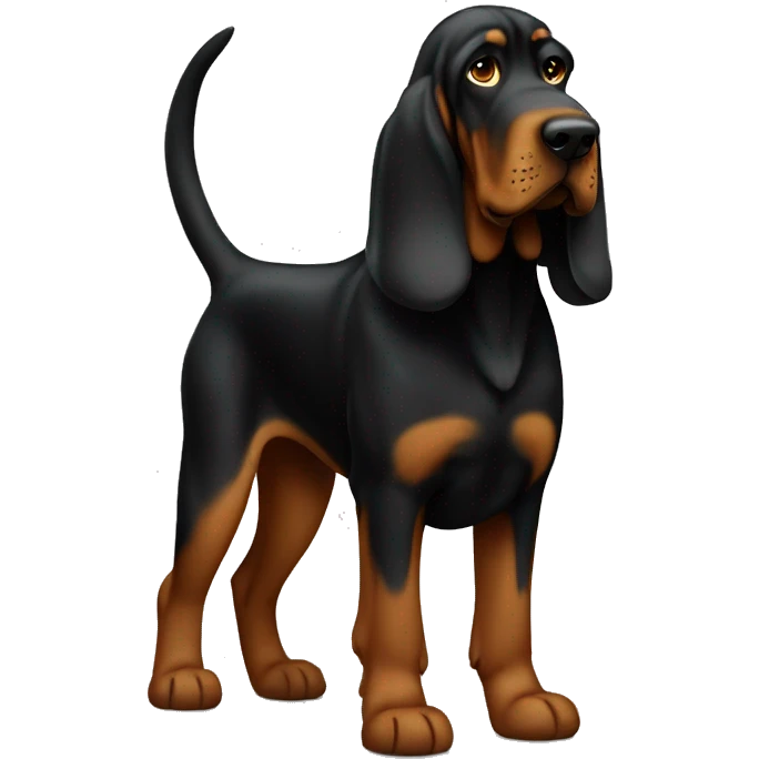 Black bloodhound standing  emoji
